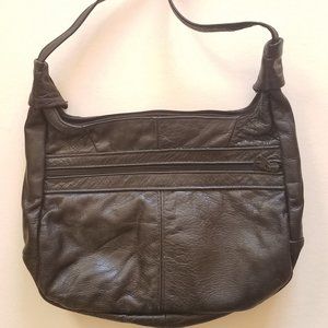 Black Faux Leather Shoulder/Crossbody Bag